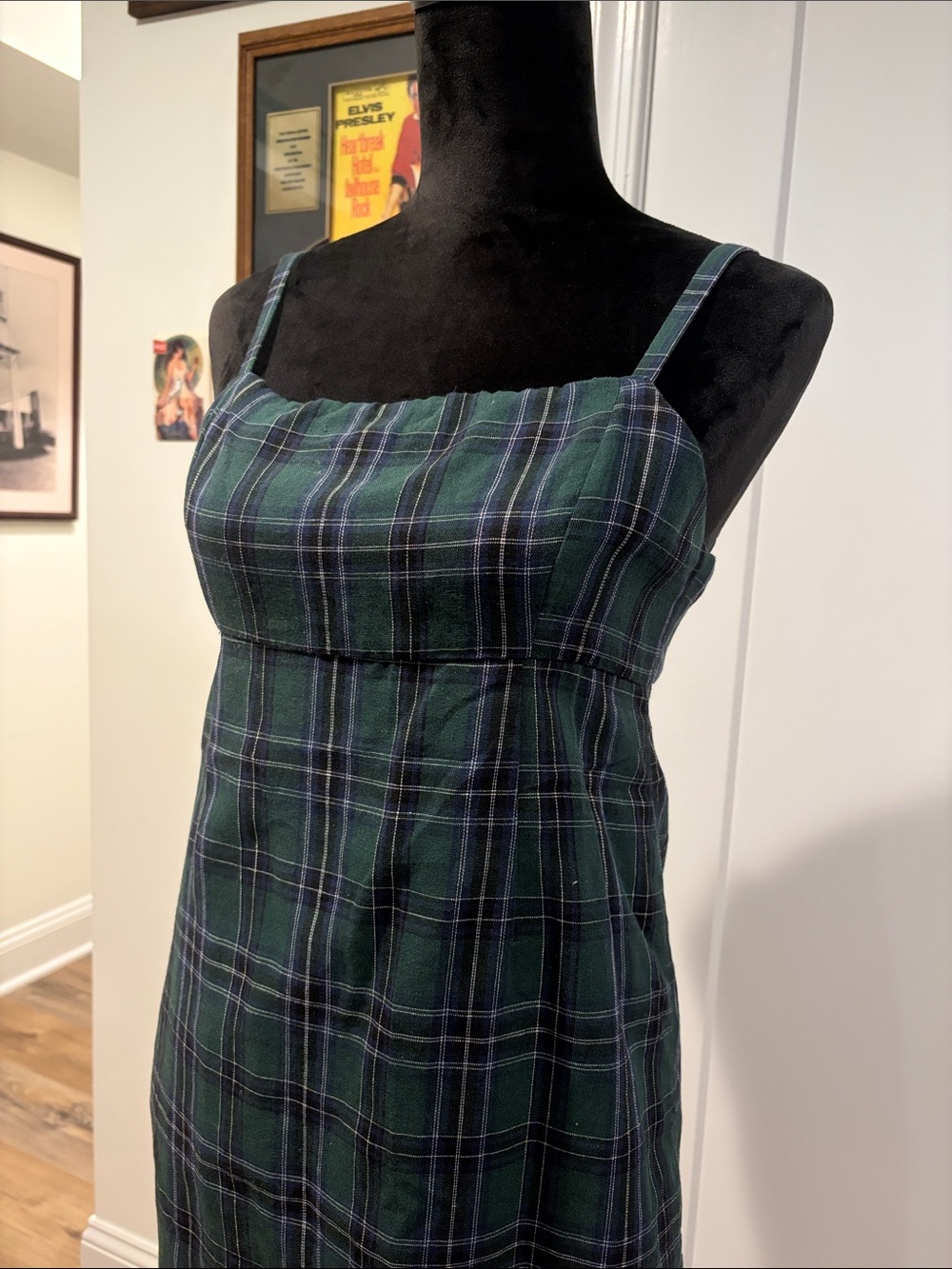 Urban Outfitters Green and Navy Plaid Mini Dress